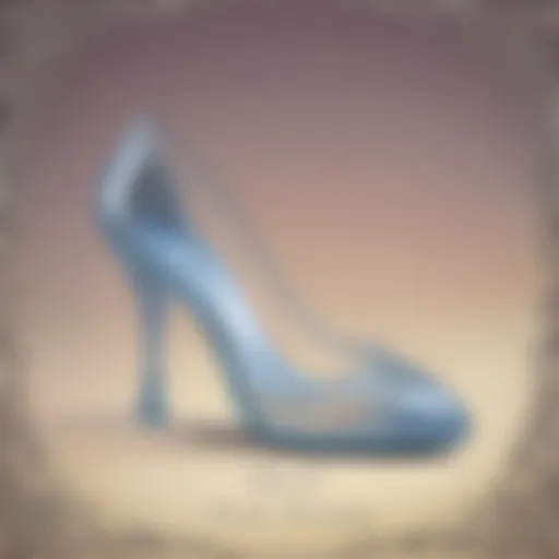 Illustration of Cinderella-inspired glass slipper invitation