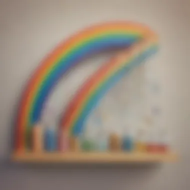 Materials lined up for the Climbing Rainbow Experiment.