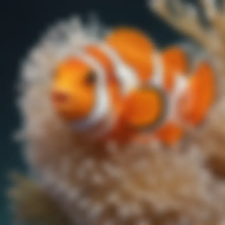 Close-Up of Clown Fish in Symbiosis with Anemone