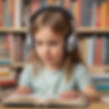 Illustration showcasing the cognitive development benefits of audio books for five-year-olds