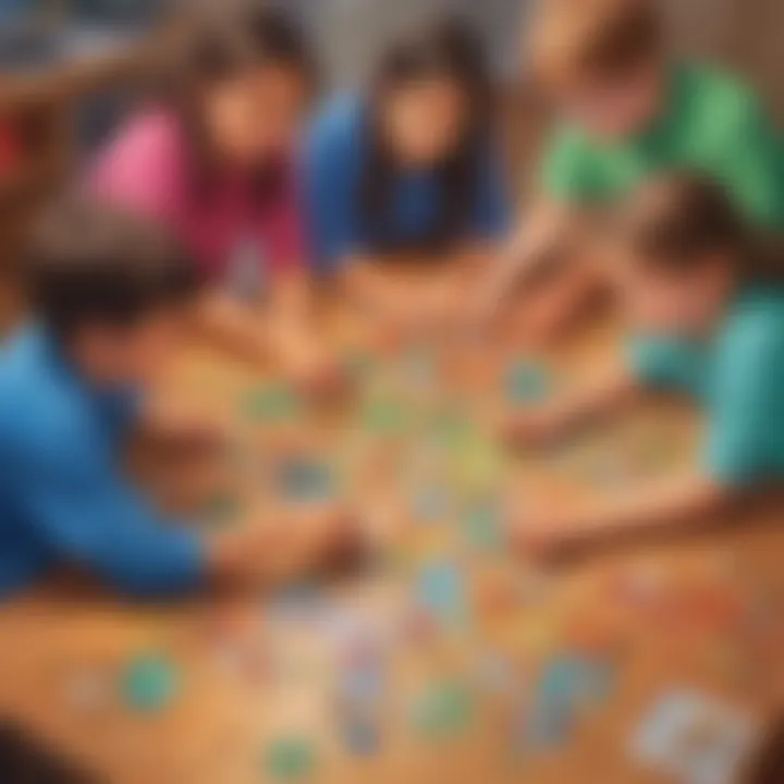 Kids working together to solve a puzzle