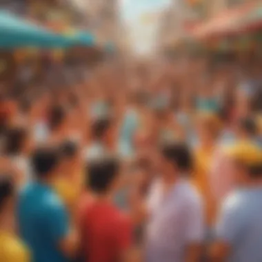 Energetic Market Atmosphere Filled with Greetings Colorful Brazilian Market Scene with Greeting Exchanges