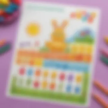 Easter Counting Worksheet Colorful Easter-themed counting worksheet for kindergarten