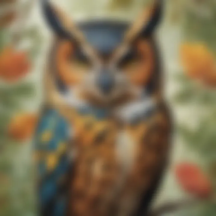 Colorful Plumage of Woodland Owl