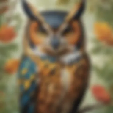 Colorful Plumage of Woodland Owl Colorful Plumage of Woodland Owl