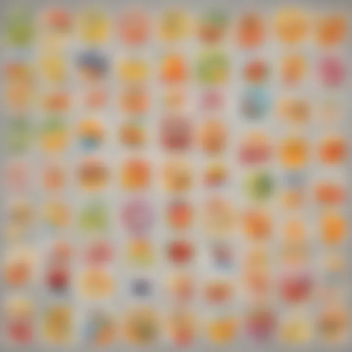 Colorful food label sticker assortment