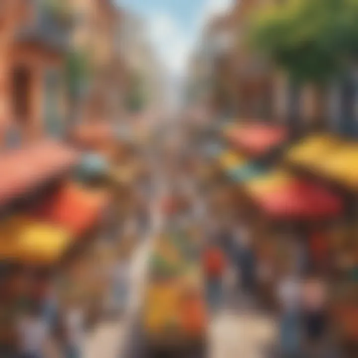 Colorful Street Market in Latin America