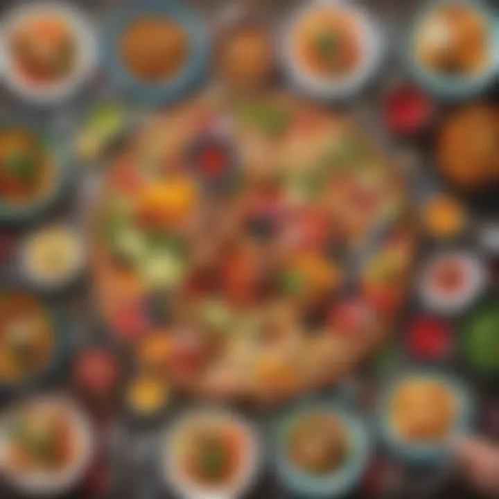 Colorful and vibrant meal presentation