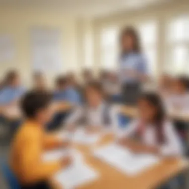 Children Engaged in Learning Engaging classroom setting with children using comma worksheets
