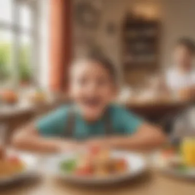 Illustration depicting a happy child enjoying a well-rounded dining experience