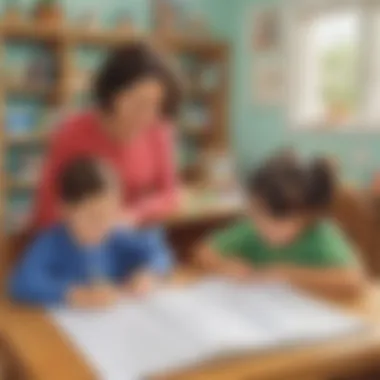 Children Practicing Phonics Blends Children practicing phonics blends with interactive worksheets.