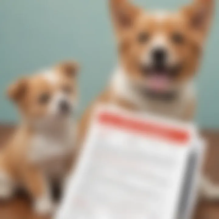 A pet emergency information template outlining essential contacts and care instructions.