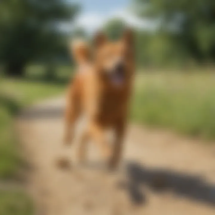 Dog enjoying outdoor exercise