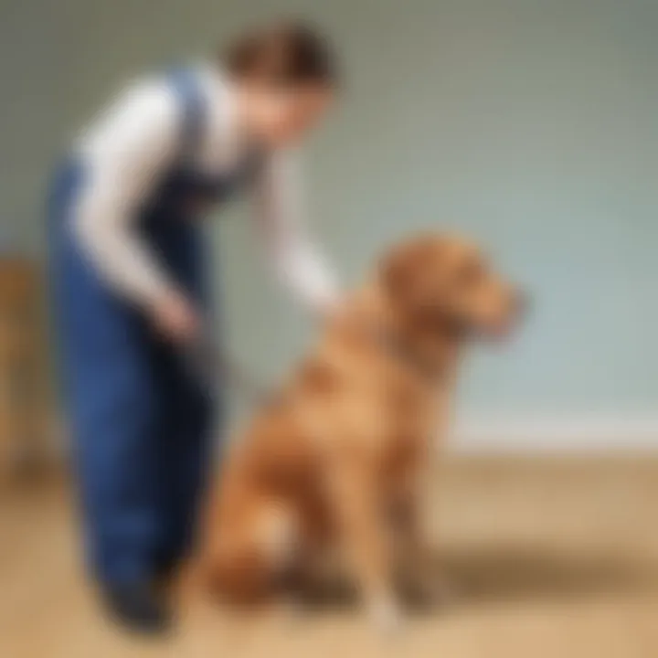 Dog undergoing training with a professional