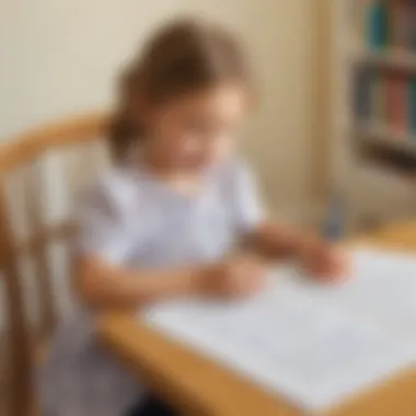 Literacy Development through Practice Child progressing in literacy with practice sheets