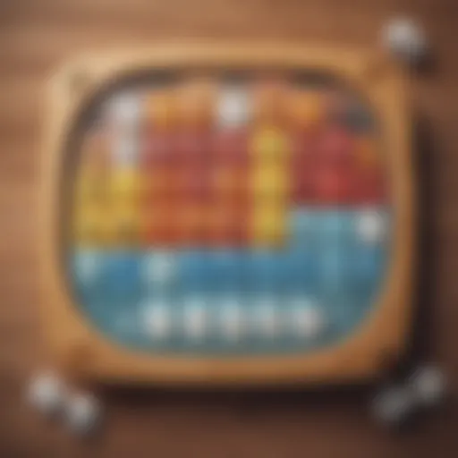 Boggle game board with letters