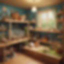 A well-furnished hamster habitat