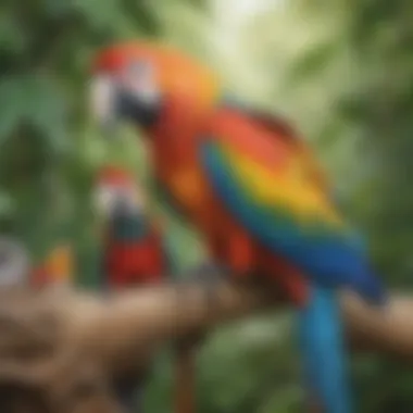 A detailed view of macaw wellness checkup
