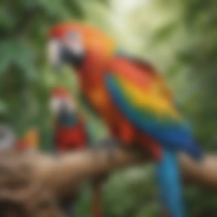 A detailed view of macaw wellness checkup