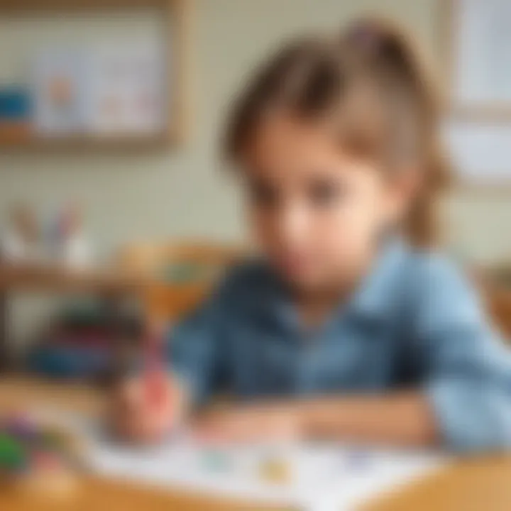 Child working on addition problems