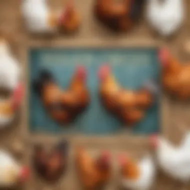 Feed Types Sign for Chickens Creative sign illustrating the types of feed for chickens