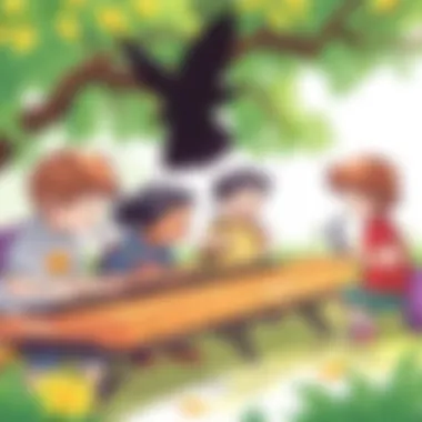 Creating Music Together A group of children enjoying a xylophone ensemble session outdoors