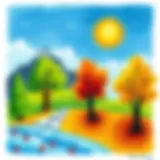 Colorful representation of the four seasons