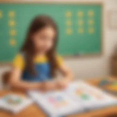 Visual representation of subtraction concept for first graders
