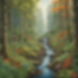 A vibrant forest showcasing biodiversity and ecological balance