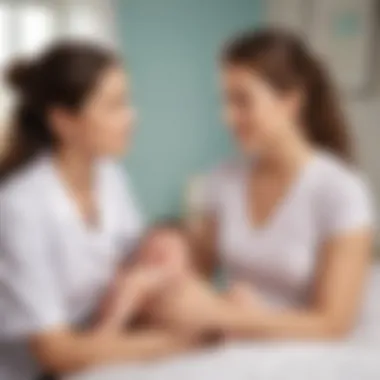 When to Seek Medical Advice for Nappy Rash Parent consulting with a pediatrician regarding a child's skin health.