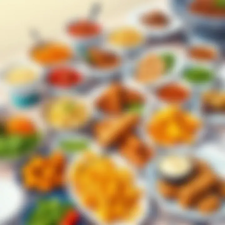 A vibrant buffet spread showcasing diverse dishes catering to various dietary preferences