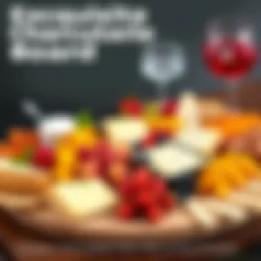 A beautifully arranged charcuterie board featuring a variety of cheeses, meats, and fruits