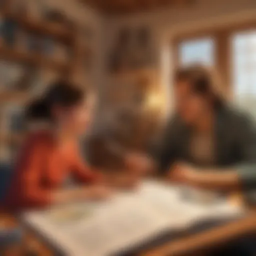 A vibrant storytelling scene with animated characters