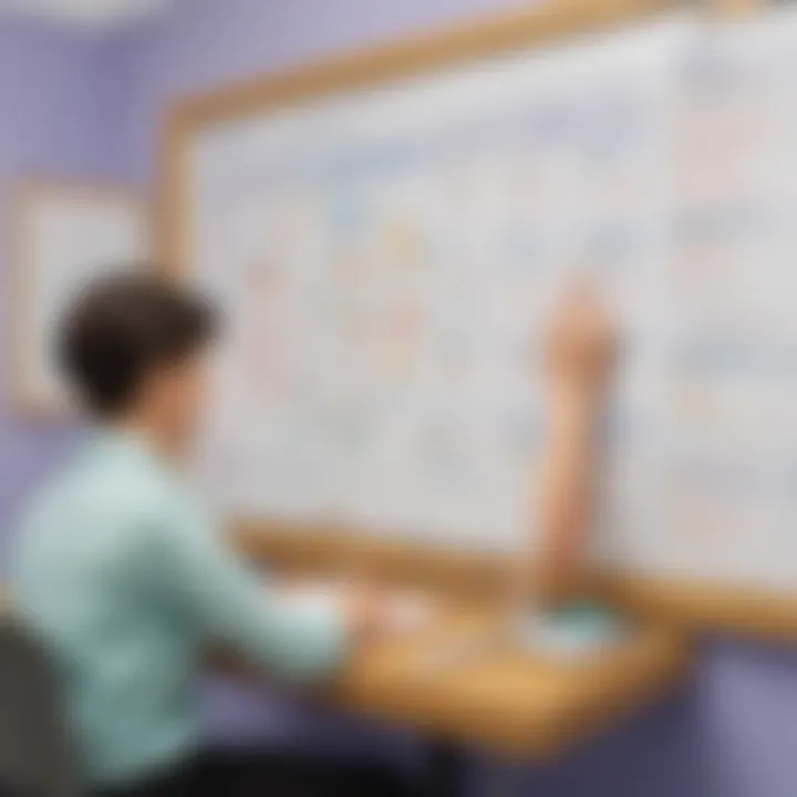 Assessment strategies displayed on a board