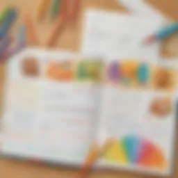 Illustration of a colorful weekly lesson plan