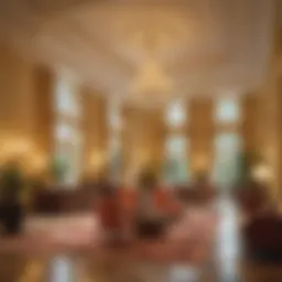 Elegant hotel lobby with modern decor
