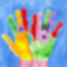 Vibrant handprint art featuring colorful designs and patterns