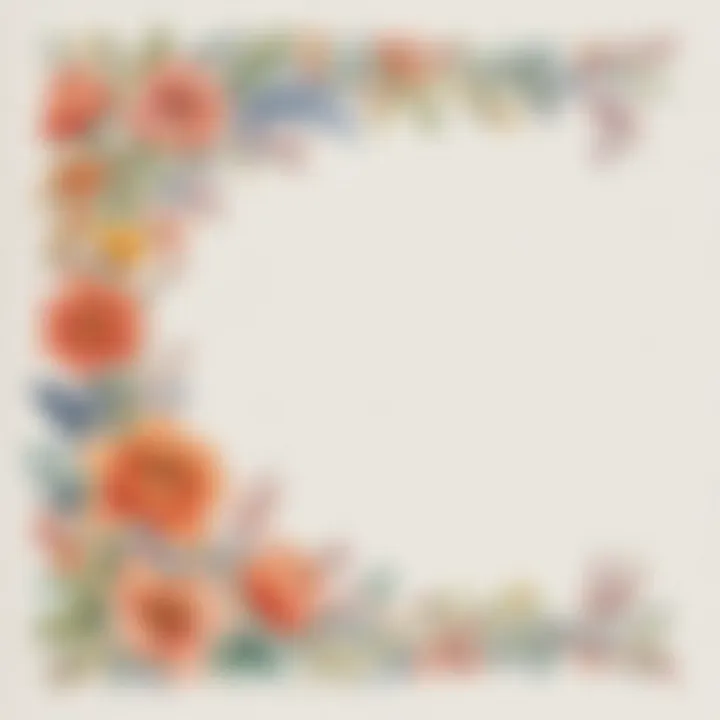 Artistic Watercolor Floral Border