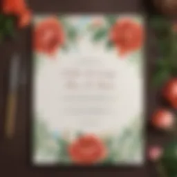 Invitation design with elegant floral accents