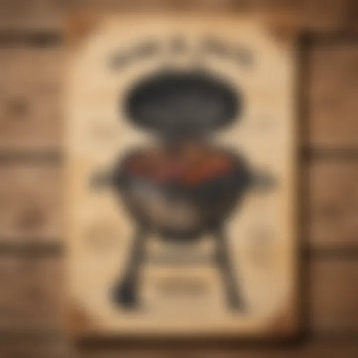 Invitation with rustic wood and BBQ grill motif
