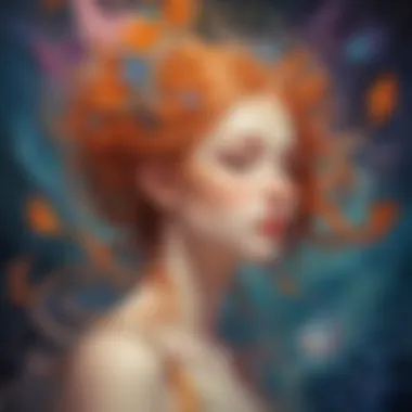 Ethereal Muse: The Source of Creative Spark Abstract figure representing inspiration in poetry