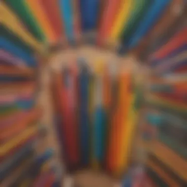 Tools for Artistic Development A table filled with art supplies including crayons and pens