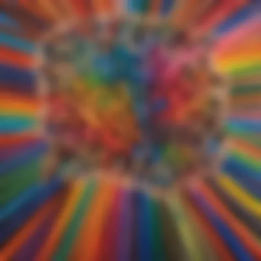 Colorful array of crayons in a vibrant display