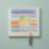 A colorful visual schedule displayed on a wall