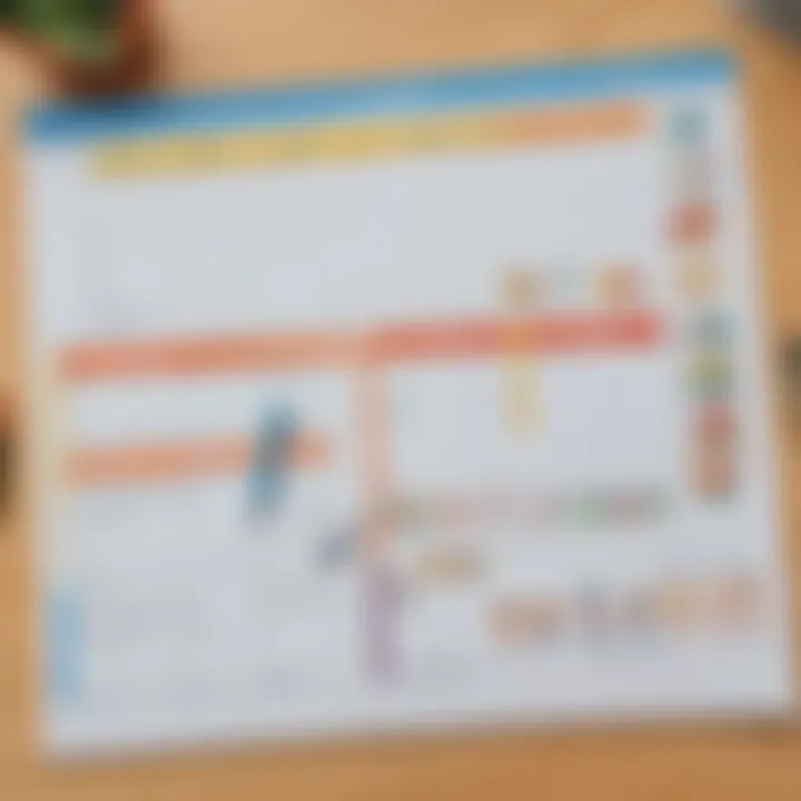 A customized visual schedule featuring different activities