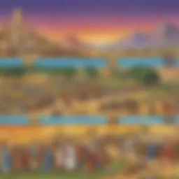 Colorful timeline illustrating key historical events