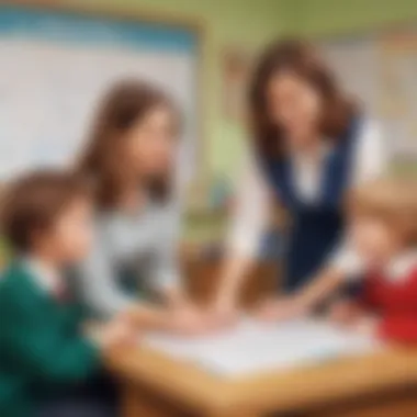 Children interacting with a calendar in a classroom setting