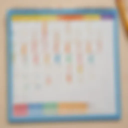 Colorful interactive calendar template for children
