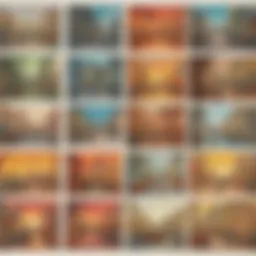 A vibrant storyboard filled with colorful sketches depicting animated scenes