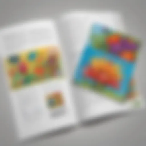 Colorful minibook template featuring vibrant illustrations